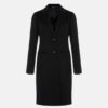 Classic Black Wool Long Coat Womens