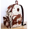 Leather White & Brown Cowhide Backpack