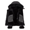 Womens Hooded Shearling Black Bomber Aviator Jacket