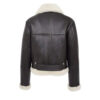 Womens Sheepskin B3 Belted Black Leather Shearling Jacket