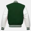 Baseball Bomber Jacket With Leather Sleeves