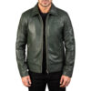 Mens' Shirt Collar Real Leather Biker Jacket