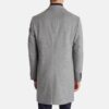 Grey Long Wool Trench Coat For Mens