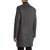 Grey Single Breasted Wool Overcoat Mens