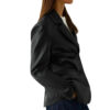 Two Button Black Leather Blazer Womens