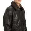 Menâ€™s Brown Fur Collar B3 RAF Shearling Jacket