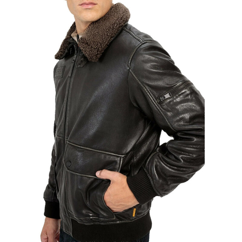Menâ€™s Fur Collar B3 RAF Sheepskin Shearling Jacket