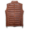 Mens Real Quilted Brown Leather Biker Vest