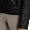 Women's Hooded Leather Moto Jacket