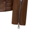David Brown Mens Quilted Cafe Racer Leather Jacket Mens