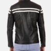 Black Cafe Racer White Striped Jacket Mens