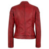 Merlot Apple Red Leather Moto Jacket Womens