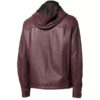 Mens Maroon Zip Up Hooded Jacket
