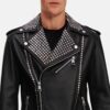 Black Leather Biker Studded Leather Jacket