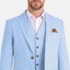 Slim Fit 3 Piece Sky Blue Suit