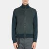 Mens Green Bomber Suede Leather Jacket