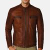 Menâ€™s Antique Urban Brown Motorcycle Jacket