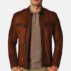 Menâ€™s Antique Urban Brown Motorcycle Jacket