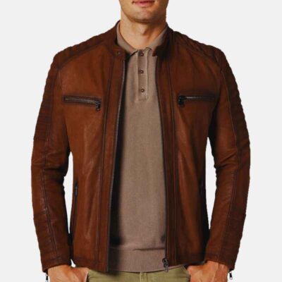 Menâ€™s Antique Urban Brown Motorcycle Jacket