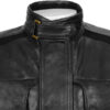Nick Belted Mens Black Jacket With Double Layered Closure