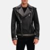 Men's Black Leather Biker Studded Leather Jacket