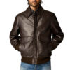 Men's Aviator A2 Vintage Brown Leather Bomber Jacket