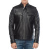Real Lambskin Regular Fit Black Jackets for Men