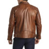 David Brown Mens Quilted Cafe Racer Leather Jacket Mens