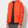 mens-orange-bomber-jacket