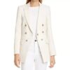 White Wool Double Breasted Blazer Women