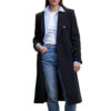 Womenâ€™s Navy Blue Long Wool Coat