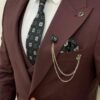 Slim Fit Notch Lapel Mens 3 Piece Suit For Wedding