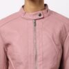 Pink Cafe Racer Leather Jacket