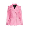 Womens Pink Leather Peplum Jacket