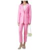 pink-single-button-leather-blazer
