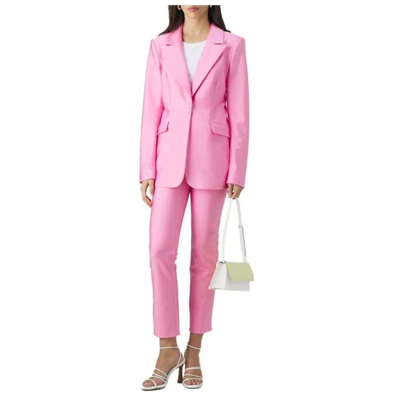 pink-single-button-leather-blazer