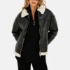RAF Aviator Flying Pilot Womenâ€™s Black Leather Jacket