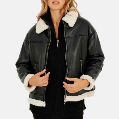 RAF Aviator Flying Pilot Womenâ€™s Black Leather Jacket