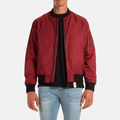 Red MA-1 Designer Bomber Mens Jacket