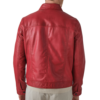 Mens Red Vintage Real Leather Jacket Mens