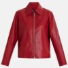 Red Leather Jacket Womens