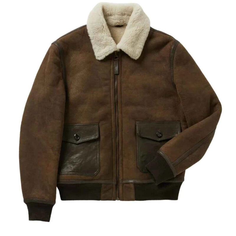 B3 RAF Aviator Flying Pilot Menâ€™s Brown Jacket
