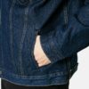 Dark Blue Denim Shearling Jacket For Mens
