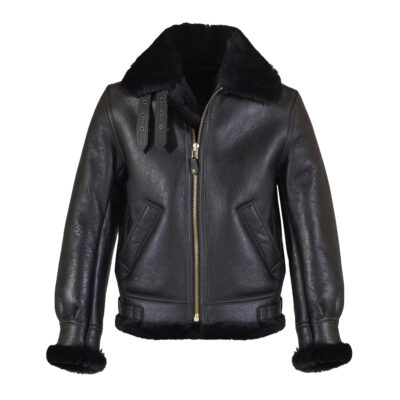 Menâ€™s Sheepskin B-3 Leather Bomber Jacket