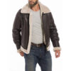Sheepskin Raf Men's Fur Shearling Bomber Brown Aviator Jacket