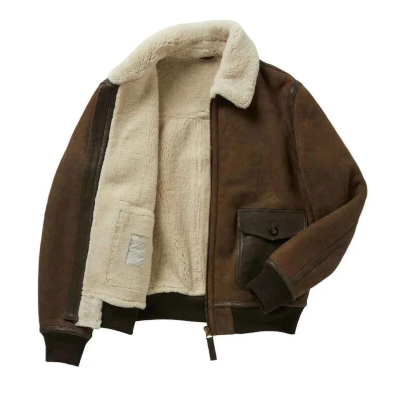 B3 RAF Aviator Flying Pilot Menâ€™s Brown Jacket