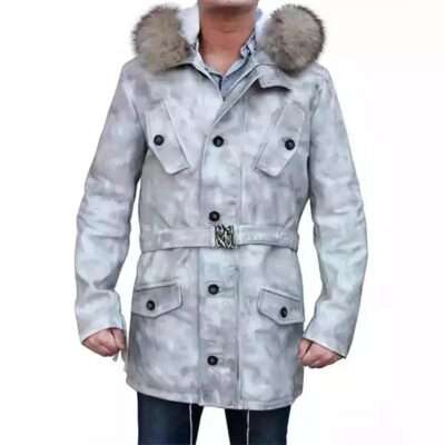 White Fur Asriel Dark Hooded Coat