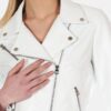 White Moto Leather Jacket Womens