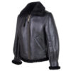 B3 Black Leather Shearling Jacket - Sherpa Winter Jacket