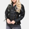 Women's Racer Quilted Leather Jacket